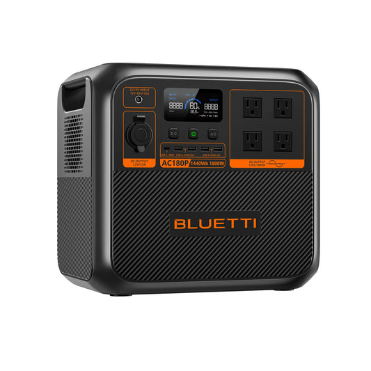 Everglow Tech BLUETTI AC180P Solar Portable Power Station/Solar Generator | 1,800W 1,440Wh