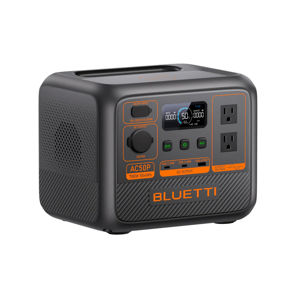 Everglow Tech BLUETTI AC50P Solar Portable Power Station/Solar Generator | 700W 448Wh