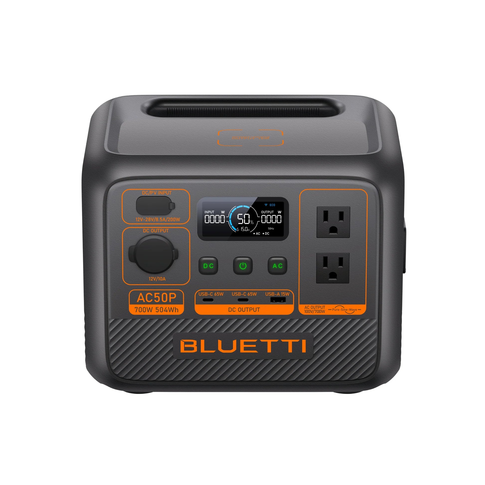 Everglow Tech BLUETTI AC50P Solar Portable Power Station/Solar Generator | 700W 448Wh