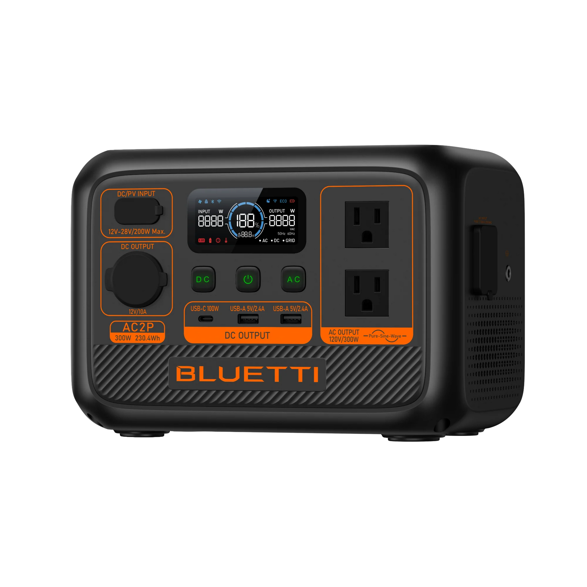 Everglow Tech BLUETTI AC2P Solar Portable Power Station/Solar Generator | 300W 230.4Wh