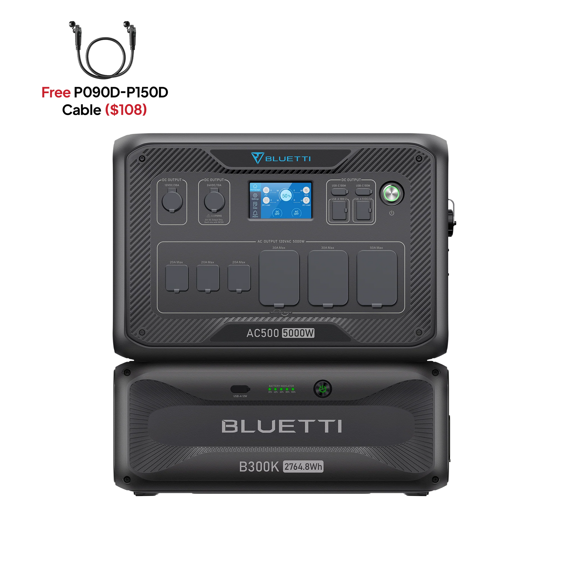 Everglow Tech BLUETTI AC500 + B300K Home Battery Backup