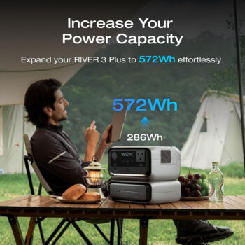 EcoFlow RIVER 3 Max – Portable Power Station (572Wh, 600W – River 3 plus + Extra Battery EB300)